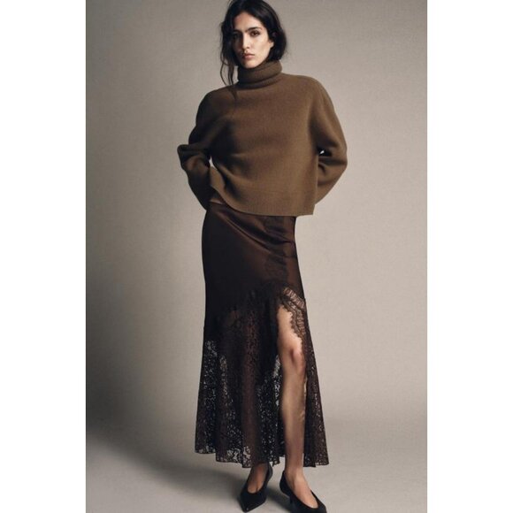 ZARA SATIN EFFECT LACE SKIRT ZW COLLECTION - Picture 7 of 10